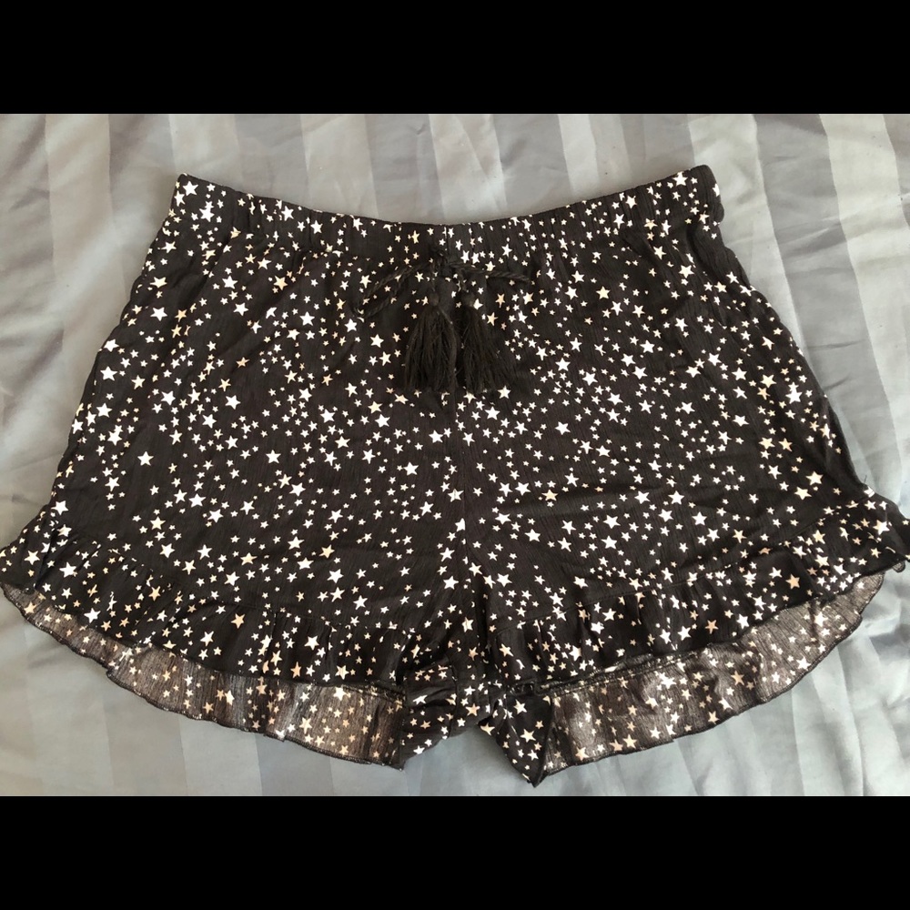 Black Shorts with a Star Pattern